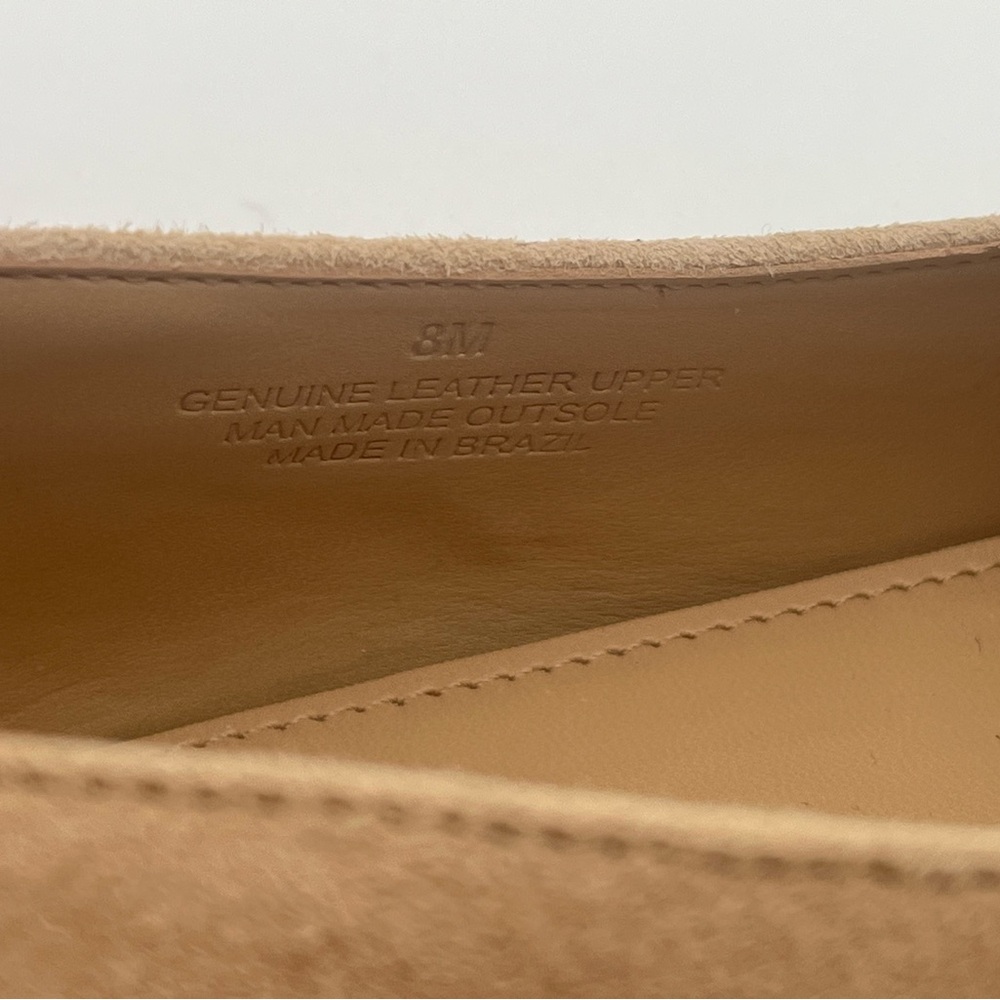 Talbots Tan Woven Leather Suede Loafers Flats Preppy, old money Made in Brazil 8 - Picture 5 of 6